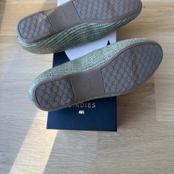 Birdies womens flat starling light olive green raffia shoes size 9 NWOT w/box - Picture 4 of 4